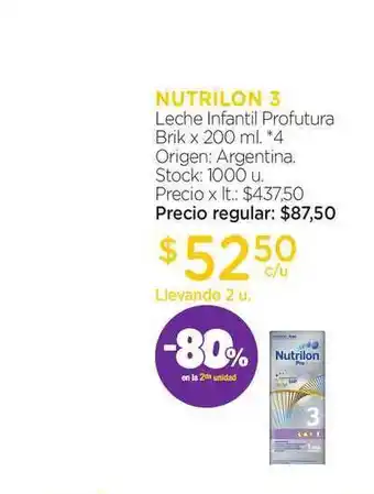 Farmacity Nutrilon 3 Leche Infantil Profutura Brik 200ml oferta