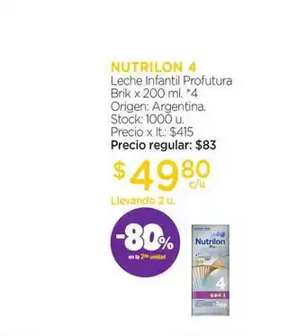 Farmacity Nutrilon 4 Leche Infantil Profutura Brik 200ml oferta