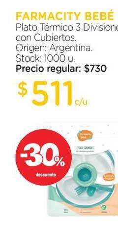 Farmacity Bebé Plato Térmico 3 Divisiones Con Cubiertos
