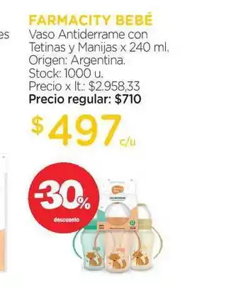 Farmacity Farmacity Bebé Vaso Antiderrame Con Tetinas Y Manijas 240ml oferta