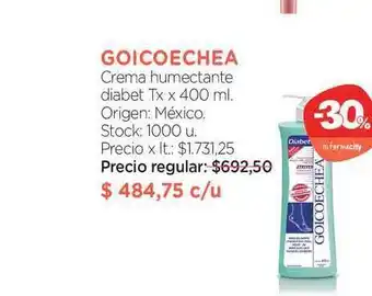 Farmacity Goicoechea Crema Humectante Diabet Tx 400ml oferta