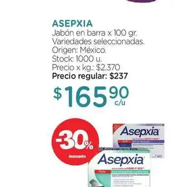 Farmacity Asepxia Jabón En Barra 100gr oferta