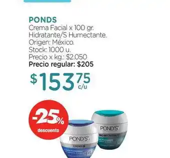 Ponds Crema Facial 100gr