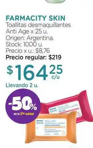 Farmacity Farmacity Skin Toallitas Desmaquillantes Anti Age oferta