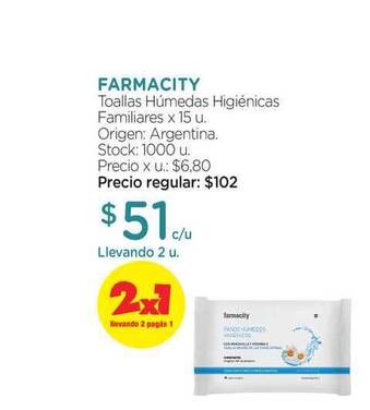 Farmacity Farmacity Toallas Húmedas Higiénicas Familiares oferta