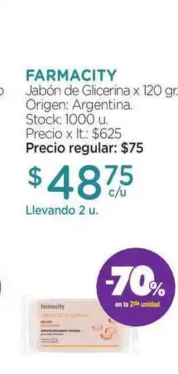 Farmacity Farmacity Jabón De Glicerina 120gr oferta