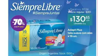 Farmacity Siempre Libre Adapt Plus Tela Suave Con Alas oferta