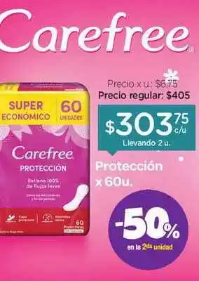 Farmacity Carefree Protección 60u oferta