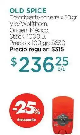 Farmacity Old Spice Desodorante Barra 50gr oferta