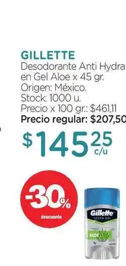Farmacity Gillette Desodorante Anti Hydra En Gel Aloe 45gr oferta