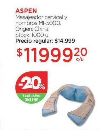 Farmacity Aspen Masajeador Cervical Y Hombros MI-5000 oferta