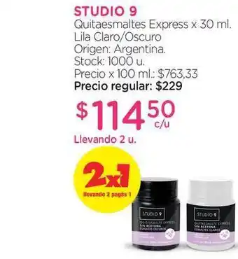 Farmacity Studio 9 Quitaesmalte Express 30ml oferta