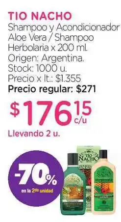 Farmacity Tio Nacho Shampoo Y Acondicionador Aloe Vera - Shampoo Herbolaria 200ml oferta