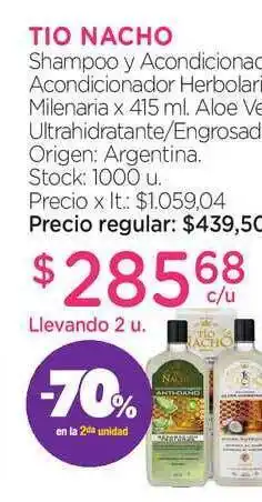 Farmacity Tio Nacho Shampoo Y Acondicionador Herbolaria Milenaria 415ml oferta