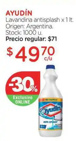 Farmacity Ayudín Lavandina Antisplash 1lt oferta