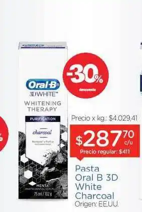 Farmacity Pasta Oral B 3D White Charcoal oferta