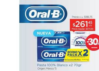 Farmacity Oral B Pasta 100% Blanco x2 70gr oferta