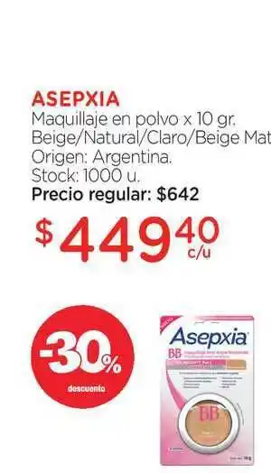Farmacity Asepxia Maquillaje En Polvo 10gr oferta