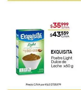 Nini Mayorista Exquisita Postre Light Dulce de Leche x60 g oferta