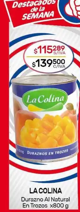 Nini Mayorista La Colina Durazno Al Natural En Trozos x800 g oferta