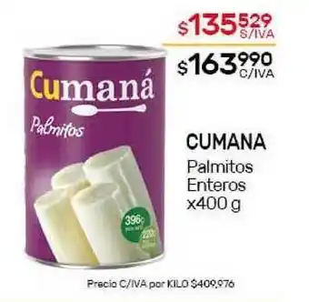 Nini Mayorista Cumana Palmitos Enteros x400 g oferta