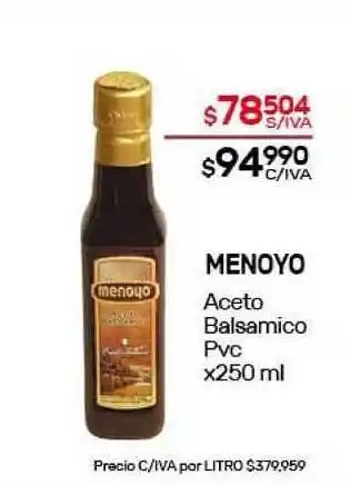 Nini Mayorista Menoyo Aceto Balsamico Pvc x250 ml oferta