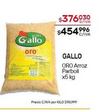 Nini Mayorista Gallo Oro Arroz Parboil x5 kg oferta