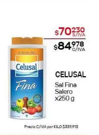 Nini Mayorista Celusal Sal Fina Salero x250 g oferta