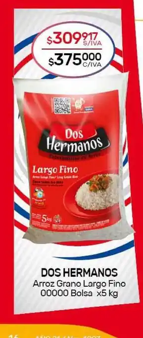 Nini Mayorista Dos Hermanos Arroz Grano Largo Fino 00000 Bolsa x5 kg oferta