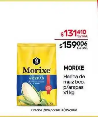 Nini Mayorista Morixe Harina de maiz bco. p/arepas x1 kg oferta