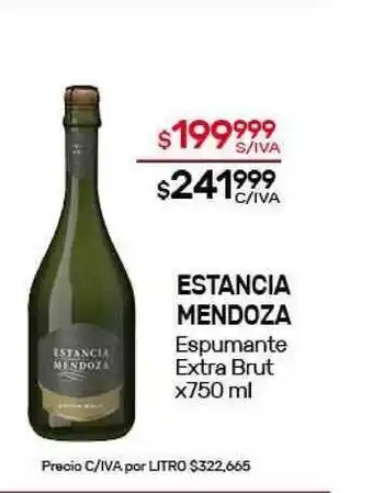 Nini Mayorista Estancia Mendoza Espumante Extra Brut x750 ml oferta
