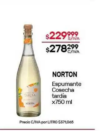 Nini Mayorista Norton Espumante Cosecha tardía x750 ml oferta