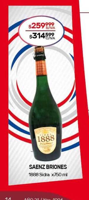 Nini Mayorista Saenz Briones 1888 Sidra x750 ml oferta