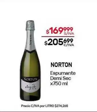 Nini Mayorista Norton Espumante Demi Sec x750 ml oferta