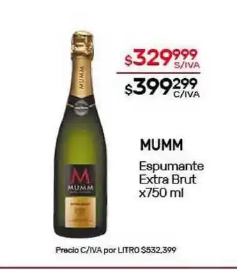 Nini Mayorista Mumm Espumante Extra Brut x750 ml oferta