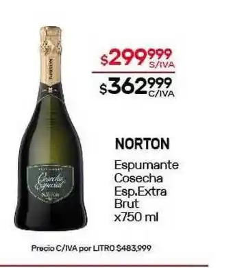 Nini Mayorista Norton Espumante Cosecha Esp. Extra Brut x750 ml oferta