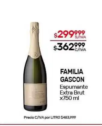 Nini Mayorista Familia Gascon Espumante Extra Brut x750 ml oferta