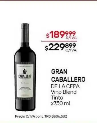 Nini Mayorista Gran Caballero de La Cepa Vino Blend Tinto x750 ml oferta