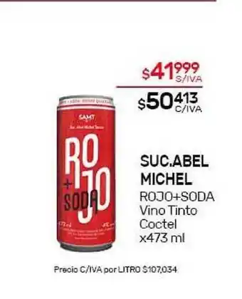 Nini Mayorista Suc. Abel Michel Rojo+Soda Vino Tinto Coctel x473 ml oferta