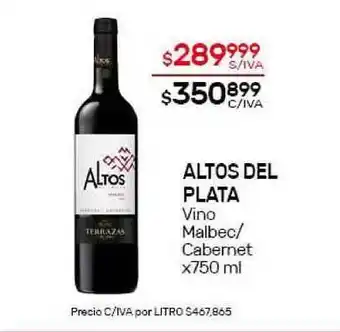 Nini Mayorista Altos Del Plata Vino Malbec/Cabernet x750 ml oferta