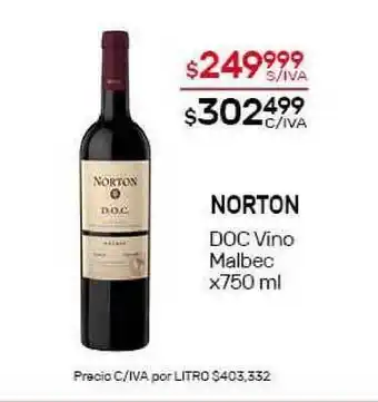 Nini Mayorista Norton DOC Vino Malbec x750 ml oferta