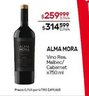 Nini Mayorista Alma Mora Vino Res. Malbec/Cabernet x750 ml oferta