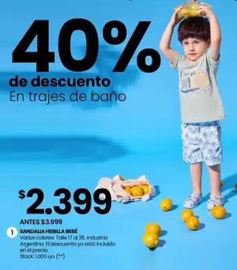 Changomas SANDALIA HEBILLA BEBÉ Varios colores Talle 17 al 26 oferta
