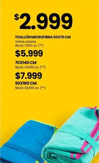 Changomas TOALLÓN MICROFIBRA 50X70 CM Varios colores oferta