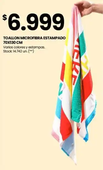 Changomas TOALLON MICROFIBRA ESTAMPADO 70X130 CM Varios colores y estampas oferta