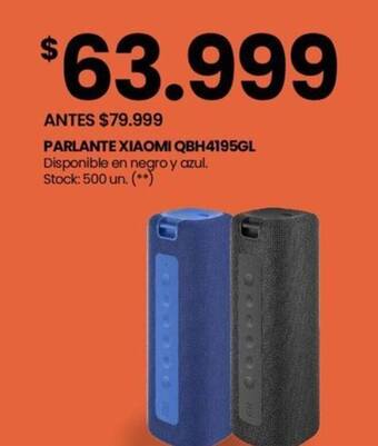 Changomas PARLANTE XIAOMI QBH4195GL Disponible en negro y azul oferta