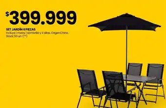 Changomas SET JARDÍN 6 PIEZAS Incluye 1 mesa, 1 sombrilla y 4 sillas oferta