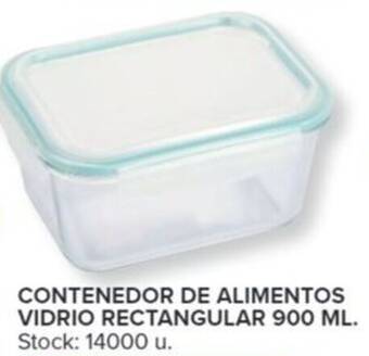 Carrefour CONTENEDOR DE ALIMENTOS VIDRIO RECTANGULAR 900 ML. oferta