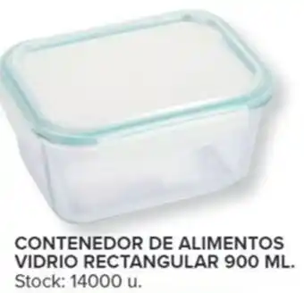 Carrefour CONTENEDOR DE ALIMENTOS VIDRIO RECTANGULAR 900 ML. oferta