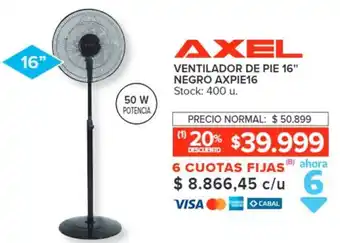 Carrefour AXEL VENTILADOR DE PIE 16" NEGRO AXPIE16 oferta